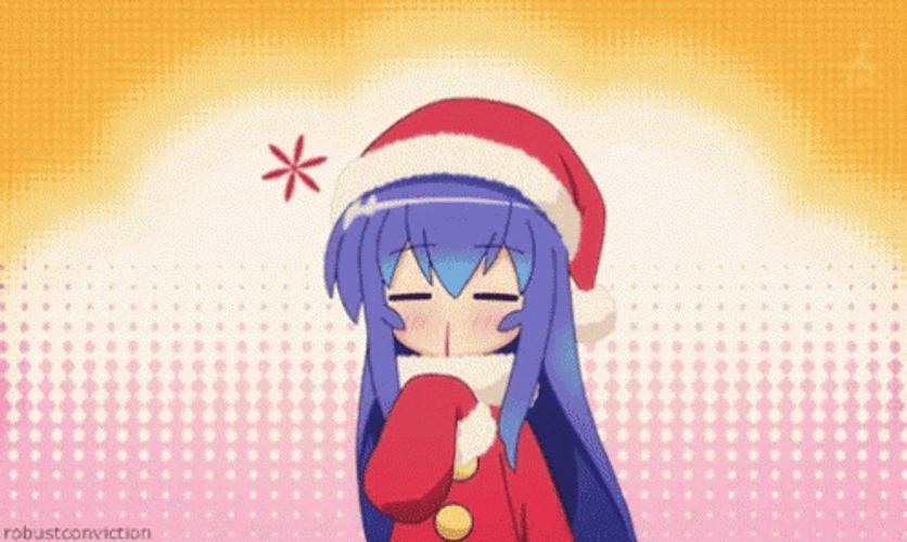Anime Place To Place Tsumiki Miniwa Christmas Costume Sleepy GIF