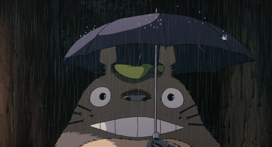 Anime Rain Totoro Gif Gifdb Com