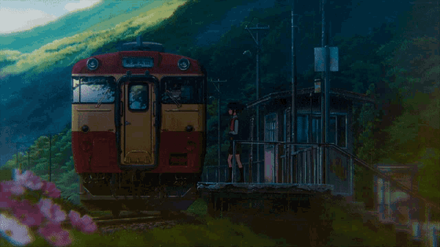 Anime Rain Train GIF