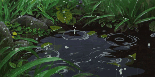 Anime Raining Gif GIF