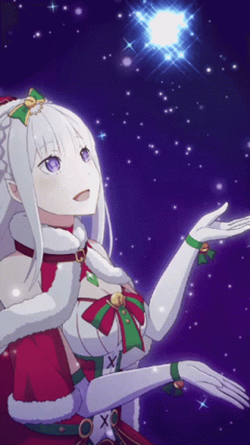 Anime Re: Zero Emilia Christmas Day GIF