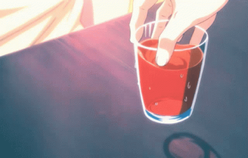Anime Red Drink Aesthetic GIF
