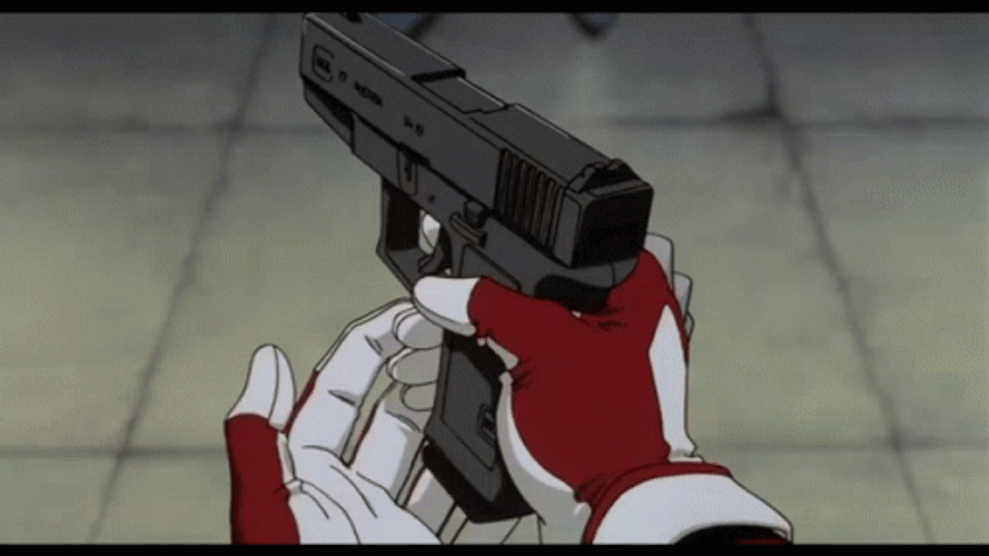 Anime Reload Gun Catching Bullet GIF