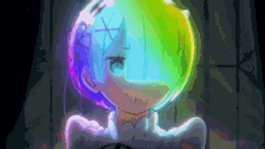 Anime Rezero Rem Neon Rgb Hair Color GIF