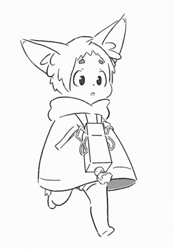 Adorable Anime Running Drawing GIF