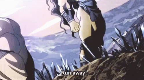 Athletic Anime Running Away Joseph Joestar GIF