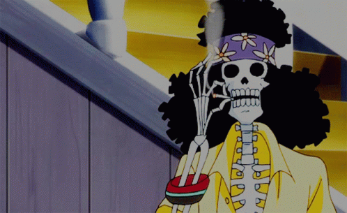 Anime Skeleton Brook Smoking One Piece GIF