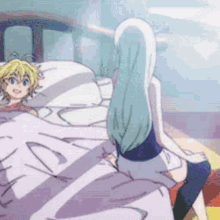 Anime Sleep Meliodas And Elizabeth Liones GIF