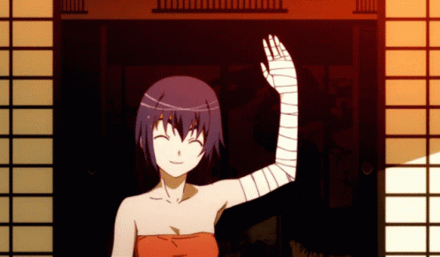 Anime Slow Wave Suruga Kanbaru GIF