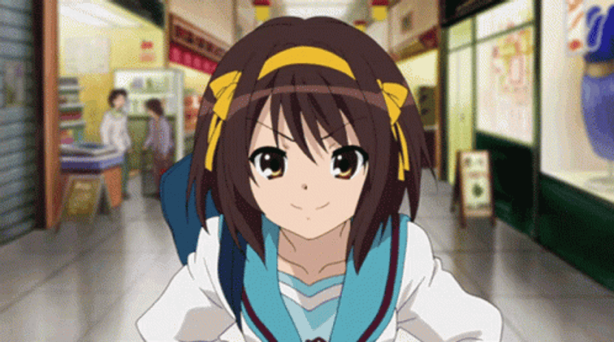 Anime Smile Haruhi Suzumiya GIF