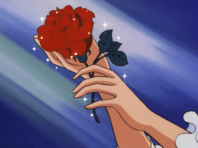 Anime Sparkling Rose Flowers GIF