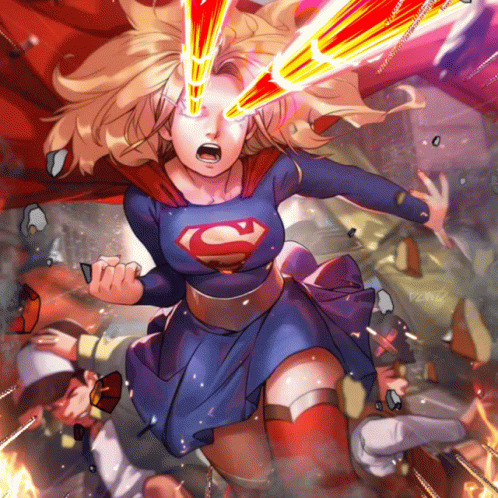 Anime Super Girl Laser Eyes Animation GIF