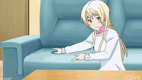 Anime Takunomi Pats The Couch GIF