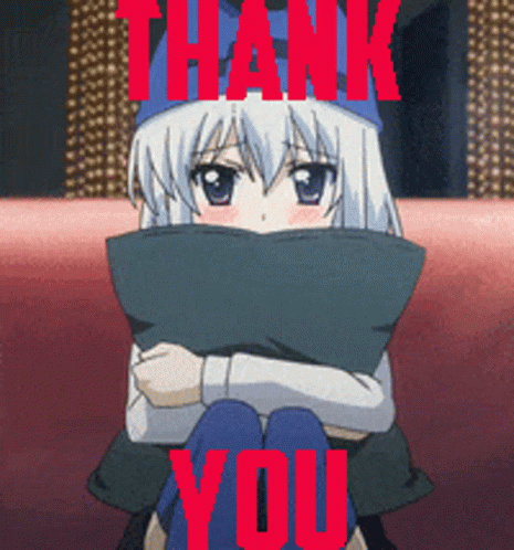 Anime Girl Hugging Pillow Thank You GIF