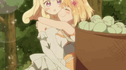Anime Girls Hugging Thank You GIF