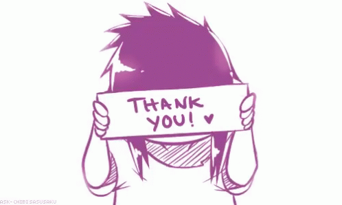 Hiding Anime Boy Thank You Sign GIF