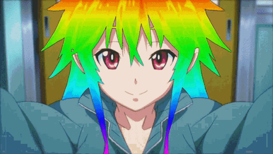 Anime The Muse Mari Setogaya Rainbow Rgb Hair GIF