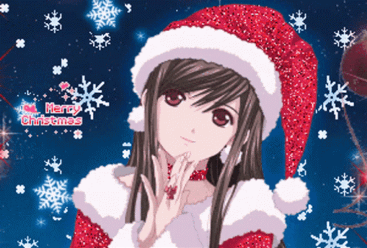 Anime Tokimeki Memorial Only Love Sayuri Amamiya Merry Christmas GIF