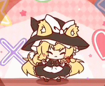 Anime Touhou Marisa Kirisame Cute Cheerful Chibi GIF