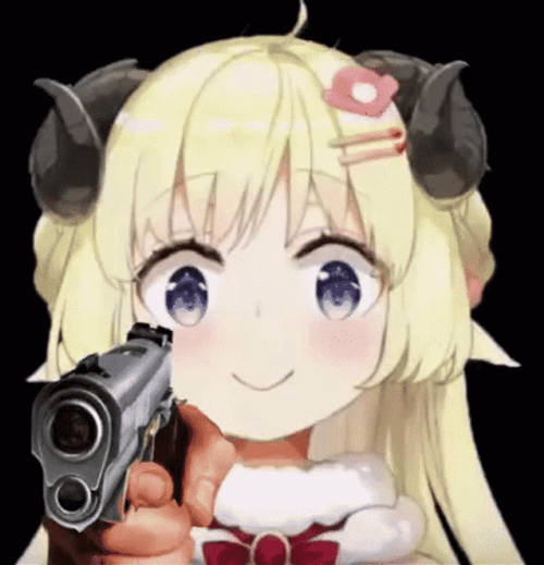 Anime Tsunomaki Pointing Gun GIF