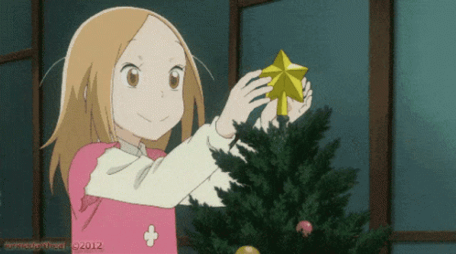 Anime Usagi Drop Rin Kaga Merry Christmas GIF