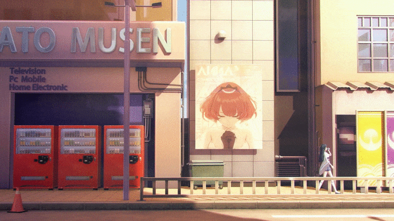 Anime Walking Aesthetic Woman GIF