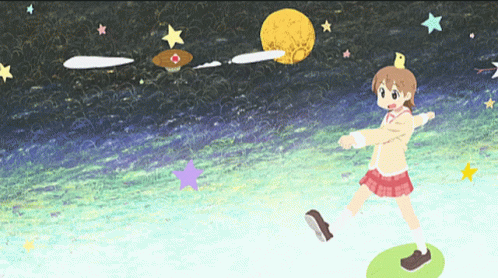 Anime Walking Space Yuuko Aioi Nichijou GIF