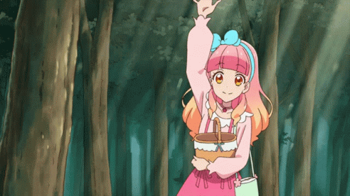Anime Wave Of Yuuki Aine While Holding Basket GIF