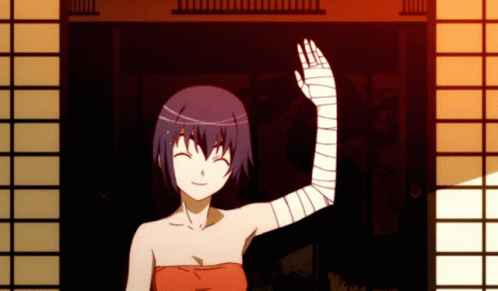 Anime Slow Wave Suruga Kanbaru GIF