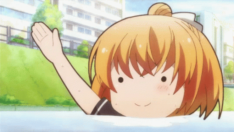Anime Wave Of Anne Hanakoizumi While Swimming GIF