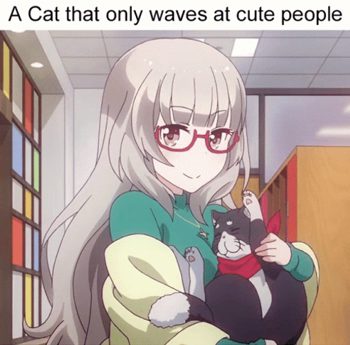 Anime Wave Of Shizuku Hazuki While Carrying Cat GIF