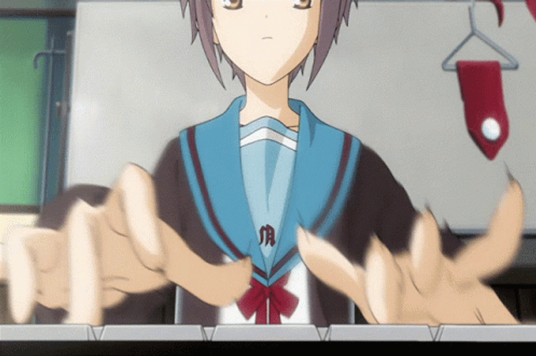 Anime Yuki Typing Fast GIF