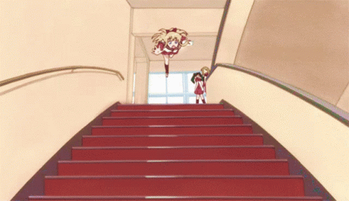 Anime Yuri Falling Down GIF