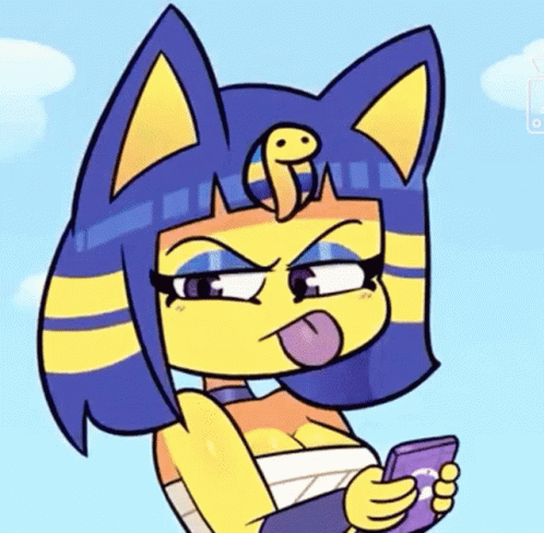 Ankha Checking Out Phone Tongue Out GIF