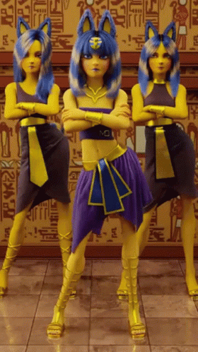 Ankha Cosplayers Dancing Gangnam Style GIF