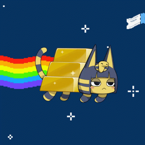 Ankha Rainbow Cat Head Meme GIF