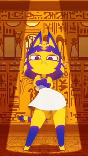 Ankha Swinging Hips Under Spotlight GIF