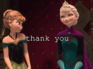 Anna And Elsa From Frozen Standing Next To Each Other GIF