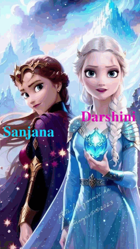 Anna And Elsa From Frozen With Sanjana GIF