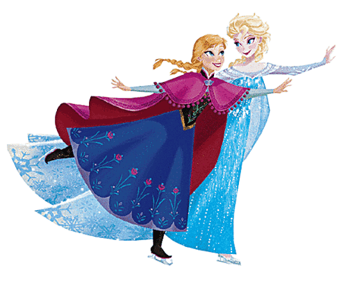 Anna And Elsa Skate Figure GIF