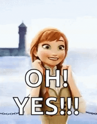 Anna from Frozen Smiling Says Oh Yes