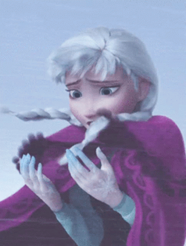 Anna From The Movie Frozen Is Wearing A Purple Cape And Gloves GIF