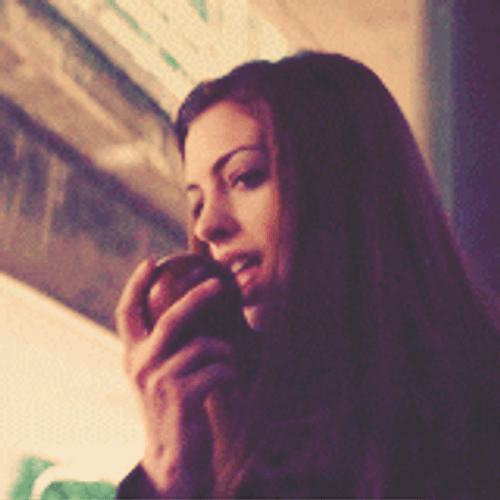 Anne Hathaway Eating Apple GIF