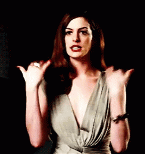 Anne Hathaway Emphasizing Her Looks GIF