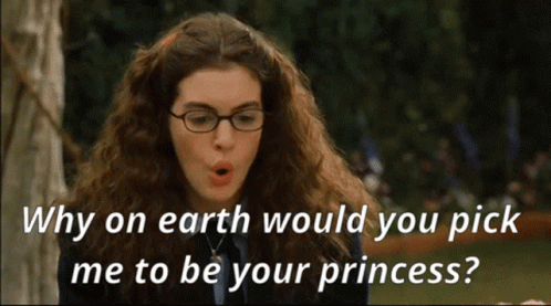 Anne Hathaway Pick Me To Be Your Princess GIF