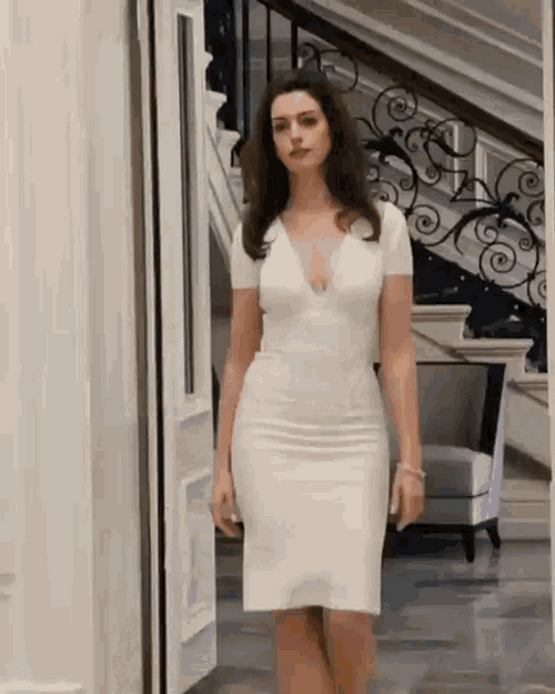 Anne Hathaway Seductively Walk GIF