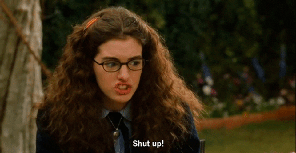 Anne Hathaway Shut Up GIF