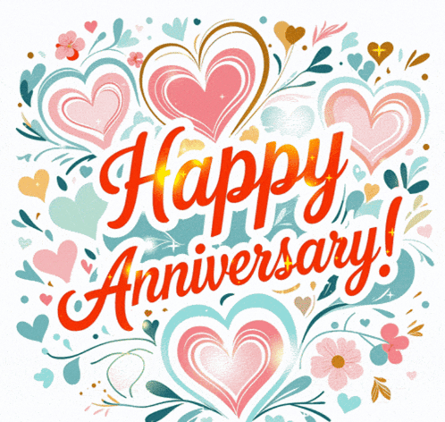 Anniversary Card Two Hearts Enjoy Your Day Together