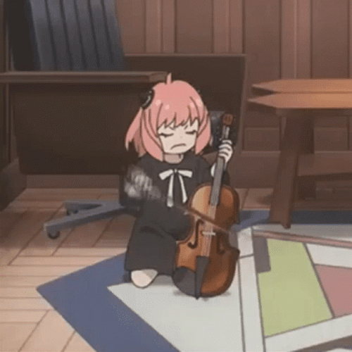 Annoyed Anya Forger Playing Violin GIF