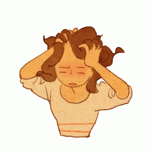 Annoyed Girl Pull Hair Illustration GIF
